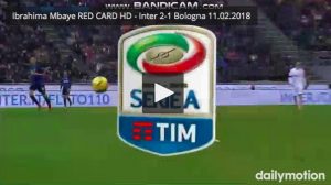 Ibrahima Mbaye video espulsione Inter-Bologna: entrata su Rafinha