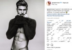 Ignazio Moser, foto con addominali scolpiti su Instagram. La battuta spinta di Cecilia Rodriguez