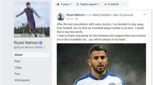 Riyad Mahrez comunica addio al calcio. Poi cancella post su Facebook