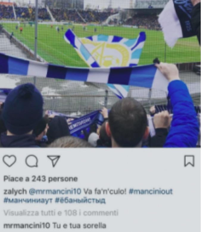 Roberto Mancini, scambio di insulti con tifoso dello Zenit (FOTO)