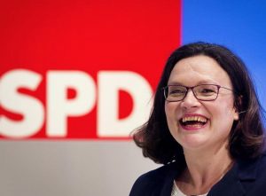 Andrea Nahles è stata eletta presidente Spd: prima donna a capo del partito tedesco