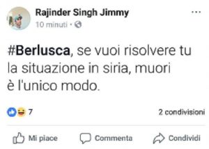 Rajinder Singh (M5s): "Berlusconi, se vuoi risolvere tu la situazione in Siria, muori"