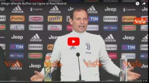 YOUTUBE Allegri: "Buffon è un esempio. Espulsione dopo rigore Real Madrid-Juventus può starci"