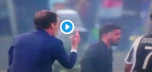 Juventus-Milan, video: il "pugno"  Allegri a Cuadrado spopola sui social