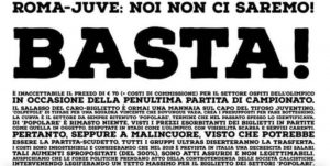 Roma-Juventus, caro biglietti: Curva Sud “Gaetano Scirea” protesta