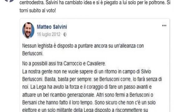 Di Maio rinfaccia a Salvini post del 2012 quando disse no a governo con Berlusconi. "Si torni al voto" 01