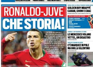 Tuttosport: "Cristiano Ronaldo-Juventus, il retroscena di calciomercato" (foto Ansa)