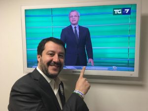 Salvini in studio da Mentana, la battuta del giornalista sui Fondi della Lega