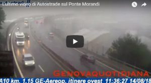 Genova, in un video gli istanti che precedono il crollo di Ponte Morandi