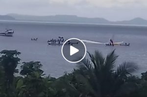 Micronesia, aereo precipita nella laguna nell'oceano Pacifico