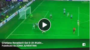 Cristiano Ronaldo che gol in Udinese-Juventus, il VIDEO