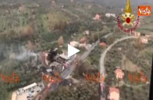 Borgo Quinzio (Rieti): esplosione in un distributore sulla Salaria. Le immagini dall'alto VIDEO