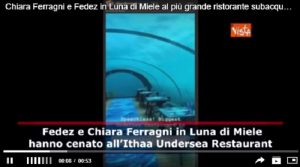 Chiara Ferragni e Fedez in Luna di Miele, a cena nel ristorante sottomarino più grande al mondo che si trova alle Maldive VIDEO