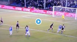 Sampdoria-Milan, gaffe Gianni Cerqueti: "C'è la rete", ma la palla è uscita... VIDEO