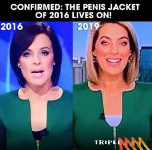 La scollatura della giornalista australiana è a forma di pene