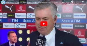 Carlo Ancelotti espulso al 94' di Milan-Napoli, ha detto ca**o all'arbitro