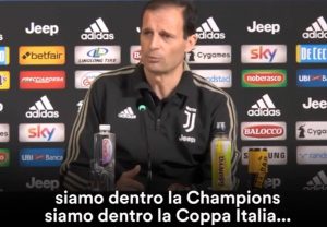 Juventus, Allegri e la gaffe in conferenza stampa: "Siamo dentro la Coppa Italia" VIDEO
