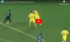 Frosinone-Lazio 0-1, Caicedo gol. Var toglie rigore a Ciano