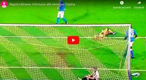 Ospina si accascia durante Napoli-Udinese dopo colpo alla testa. Portato in ospedale