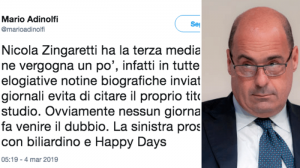 Adinolfi: "Zingaretti ha la terza media". Ma se si era iscritto all'università...