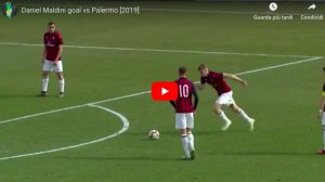 Daniel Maldini incanta sotto gli occhi di papà Paolo, che gol su punizione nel Milan Primavera