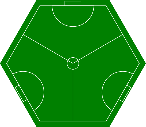 calcio campo esagonale