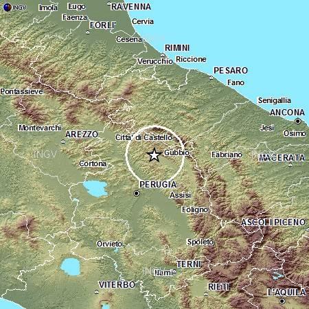 Terremoto Gubbio: scossa magnitudo 3,5. Epicentro tra Pietralunga e Scheggia