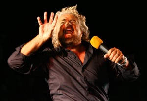 Spettacolo di Beppe Grillo nel quartiere CEP di Genova