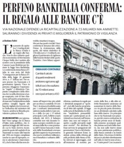 Bankitalia conferma: il regalo alle banche c'è. Stefano Feltri sul Fatto Quotidiano