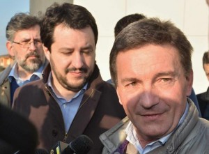 Antonio Monella col segretario della Lega Nord, Matteo Salvini