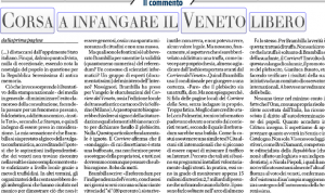 Vittorio Feltri sul Giornale: "Corsa ad infangare referendum sul Veneto libero"