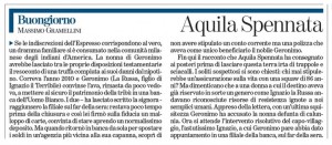 Massimo Gramellini, Buongiorno sulla Stampa: "L'aquila spennata"