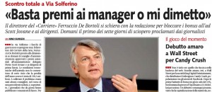 De Bortoli (Corriere della Sera): "Basta premi ai manager o mi dimetto"