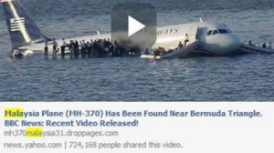 "L'aereo della Malaysian airlines è stato ritrovato vicino al triangolo delle Bermuda..."