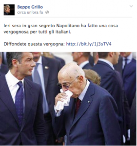 Beppe Grillo: "Berlusconi da Napolitano. Pertini e Ciampi non l'avrebbero ricevuto"