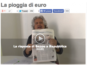 Beppe Grillo contro Repubblica: "Il mio blog? Ma quale miniera d'oro!" (video)
