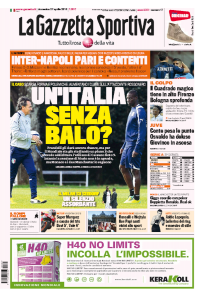 Italia senza Balo? La prima pagina della Gazzetta dello Sport