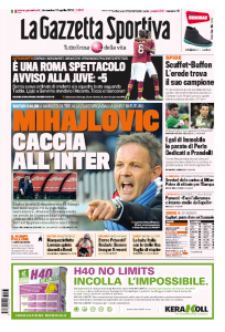 Sampdoria, Mihajlovic caccia all'Inter (prima pagina Gazzetta)