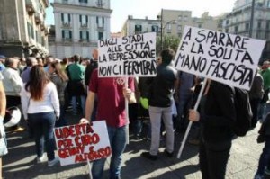 La manifestazione ultrà per Ciro Esposito (LaPresse)