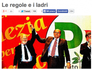 Blog Beppe Grillo: "Corruzione primo partito del voto"