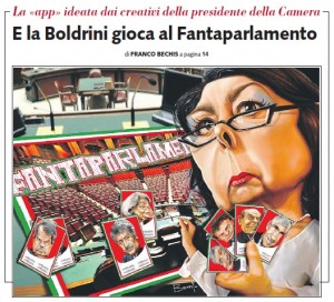 Libero: "E Laura Boldrini gioca al Fantaparlamento"