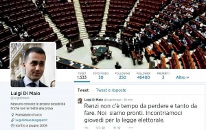 Luigi Di Maio a Renzi: "Legge elettorale, vediamoci giovedì"