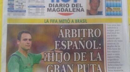 Colombia, quotidiano Hoy contro arbitro Carballo: "Figlio di p..." (FOTO)