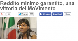 M5S: "Reddito minimo in Friuli, vittoria del Movimento"