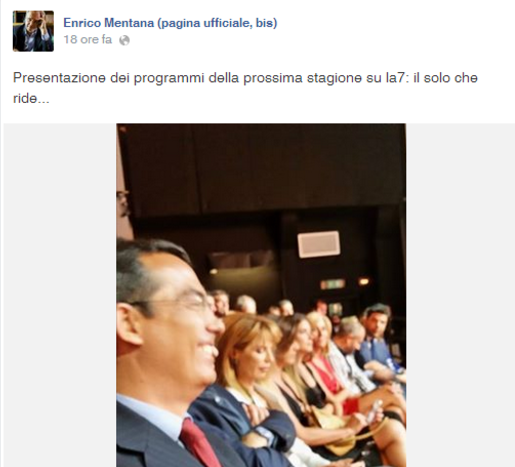 Enrico Mentana su Facebook: "Floris l'unico che ride" FOTO