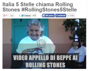Blog Beppe Grillo: "Rolling Stones al Circo Massimo con M5s"