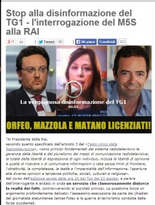 Beppe Grillo chiede le dimissioni di Mario Orfeo dal Tg1
