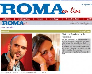 Il Roma: Roberto Saviano e Pina Picierno stanno insieme da sette mesi