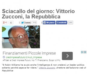 Beppe Grillo vara lo "sciacallo del giorno". Il primo è Vittorio Zucconi