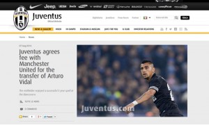 Calciomercato Juventus, Vidal ufficiale al Manchester United è un fake (FOTO)